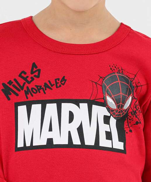 Camiseta Infantil Homem Aranha Marvel Tam 4 a 10 Vermelho
