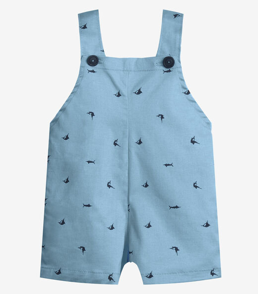 Conjunto Infantil Camiseta E Jardineira Trick Nick Azul