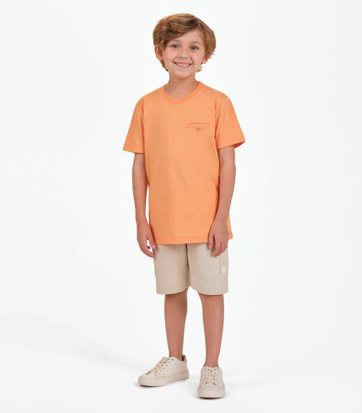 Camiseta Menino em Meia Malha Trick Nick Laranja