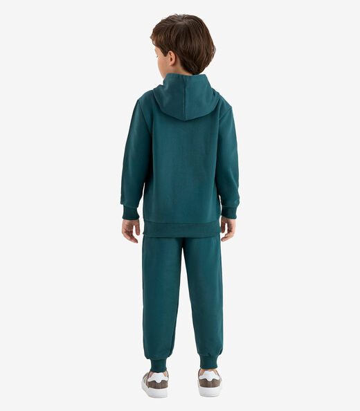 Conjunto Blusão de Capuz e Calça Moletom Rovi Kids Verde