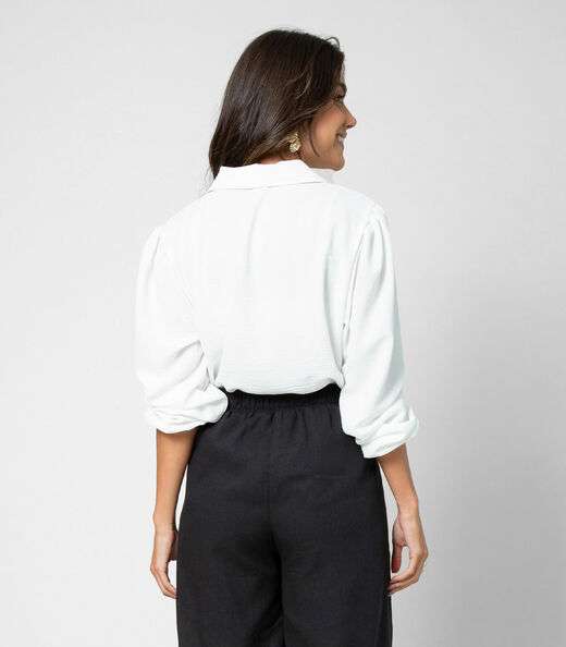 Camisa Feminina Manga Longa Rovitex Branco