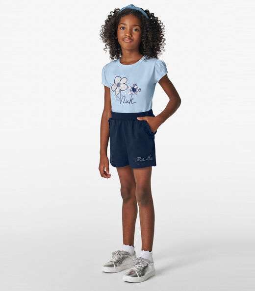 Conjunto Menina Blusa com Shorts Trick Nick Azul