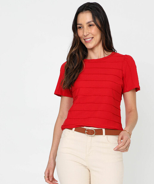 Image_Blusa Feminina Textura Manga Princesa Marisa Vermelho