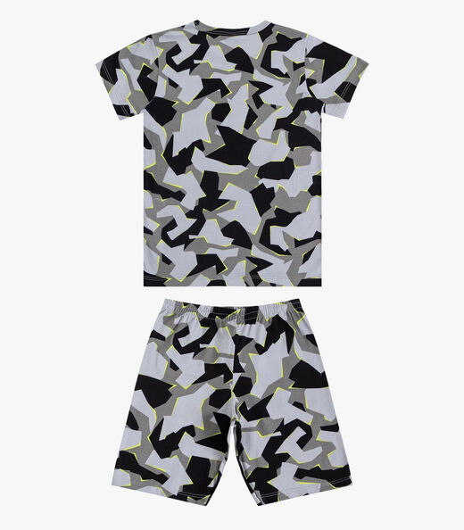 Pijama Infantil Camiseta e Bermuda Select Cinza