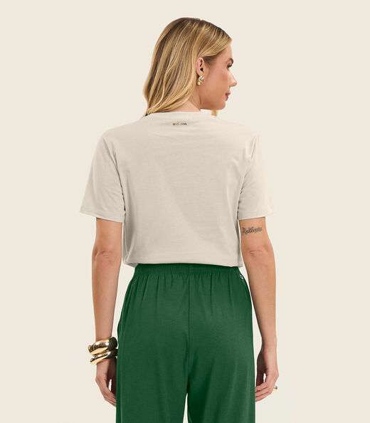 T- Shirt Feminina em Meia Malha Endless Bege