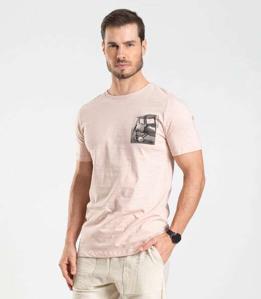 Image_Camiseta Masculina Meia Malha Diametro Rosa