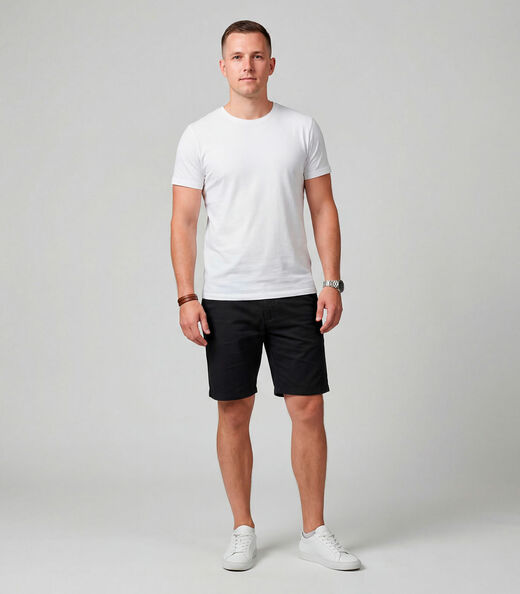 Image_Bermuda Masculina Em Sarja Com Bolsos Sea Surf Preto