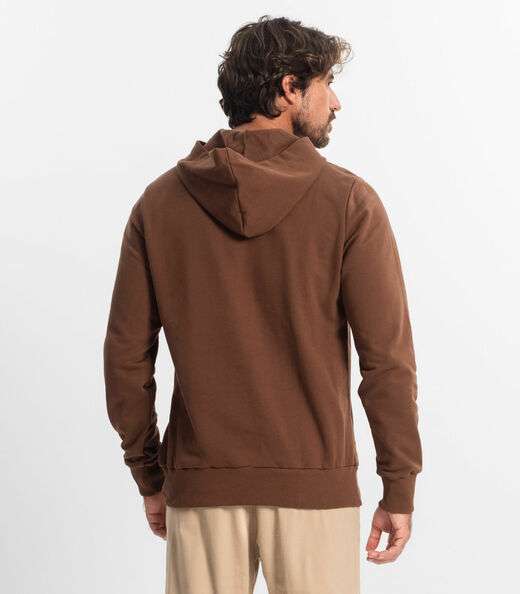Blusão Masculino Básico com Capuz Diametro Marrom