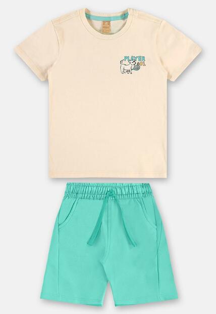 Conjunto Camiseta Estampada Bermuda Up Baby