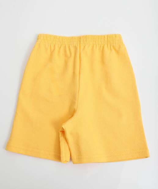 Bermuda Infantil Moletinho MR Tam 1 a 3 Amarelo