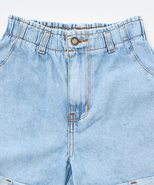 Short Juvenil Jeans Clochard Barra Dobrada Tam 10 a 16 Azul