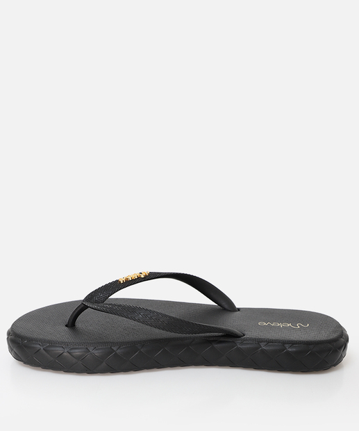 Chinelo Feminino Tiras Textura Meleve Preto