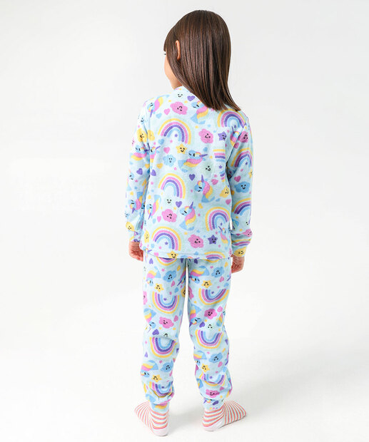 Pijama Infantil Unicórnio Marisa Tam 04 ao 10 Azul