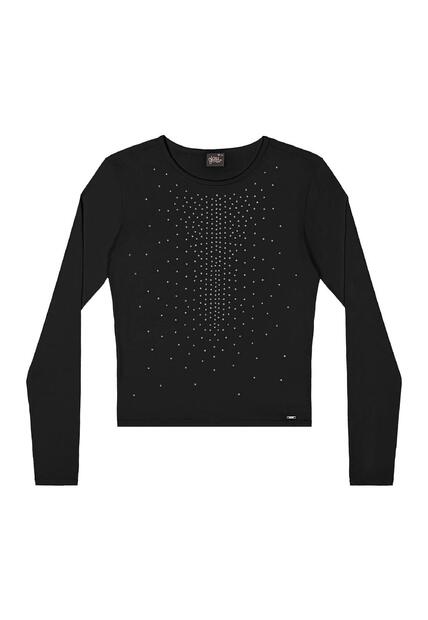 Blusa Juvenil Manga Longa em Cotton Gloss