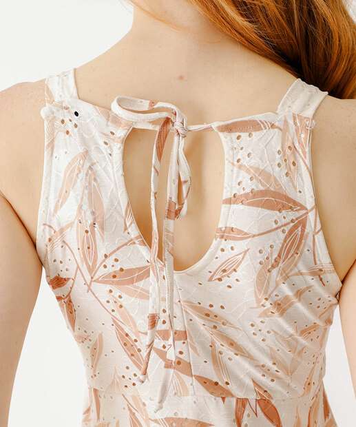 Vestido Midi Feminino Laise Estampa Folhas Marisa