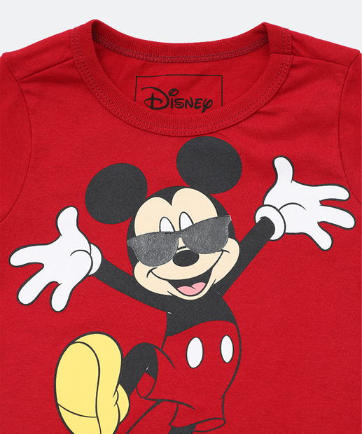 Conjunto Infantil Mickey Disney Tam 1 a 3 Vermelho