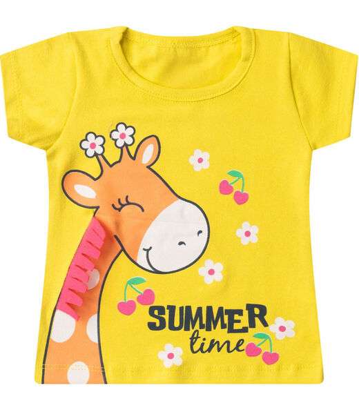 Conjunto Infantil Menina Curto Interativo Select Amarelo