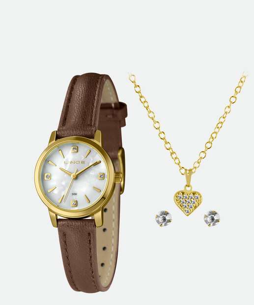 Kit Relógio Feminino Lince LRCH173L25 K00JB1NX 