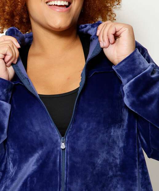 Casaco Plus Size Feminino Fitness Plush  