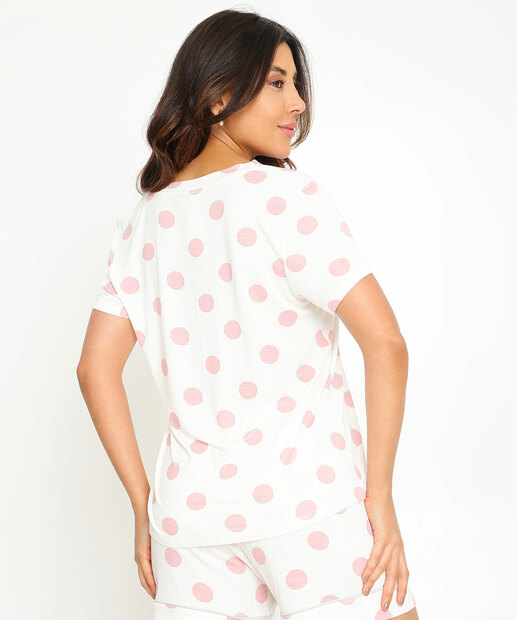 Pijama Feminino Estampa Poá Manga Curta Marisa