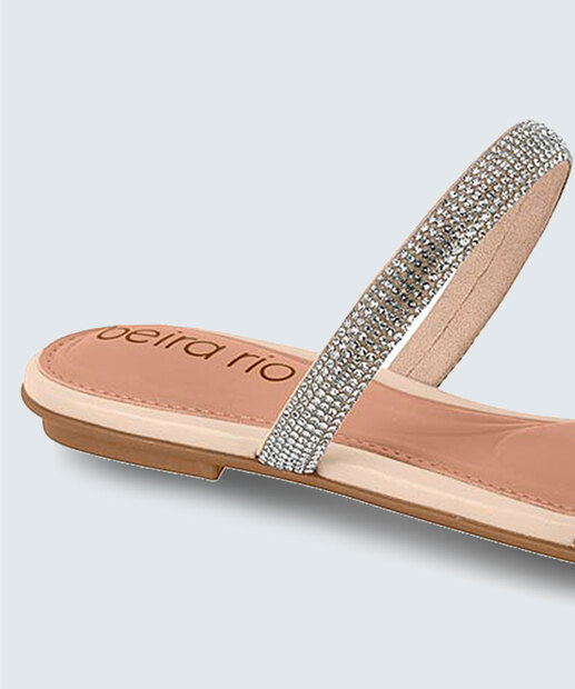 Rasteirinha Feminina Tiras Strass Beira Rio