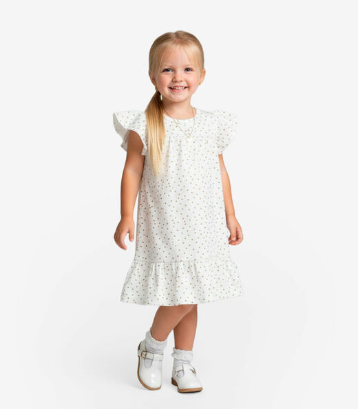 Image_Vestido Infantil Com Manga Godê Select Bege