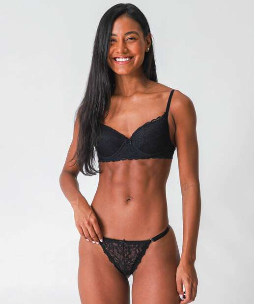 Kit 2 Calcinhas String Fio Dental Renda Marisa Branco