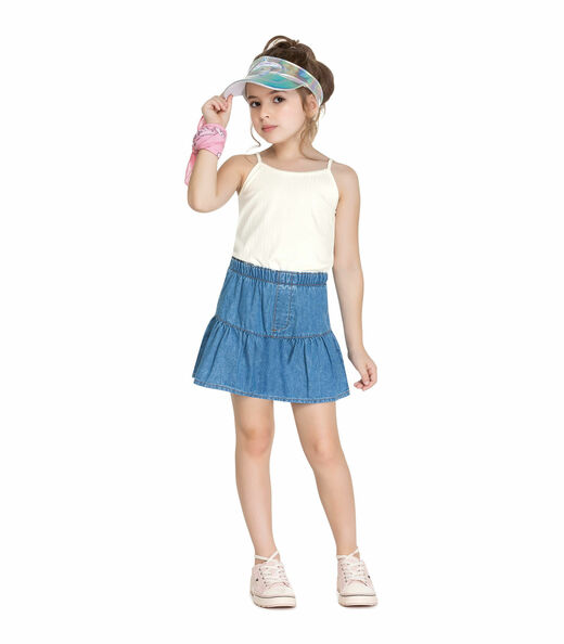 Blusa Infantil Feminina De Alças Trick Nick Bege