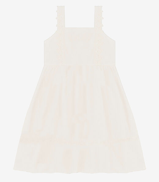 Vestido Infantil Malha Anarruga Trick Nick Bege
