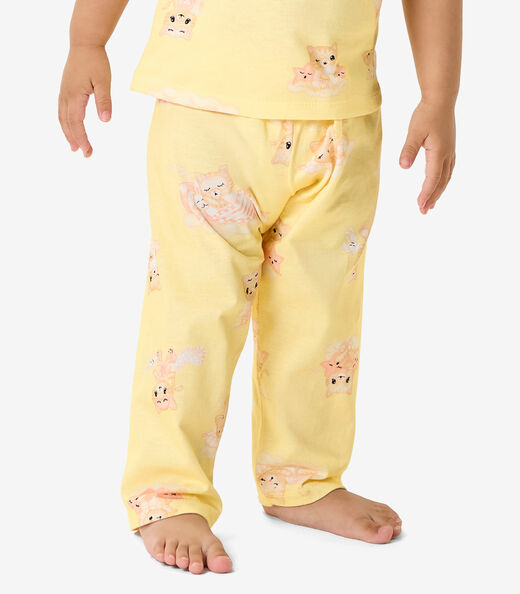 Pijama Blusa Com Calça Infantil Rovi Kids Amarelo