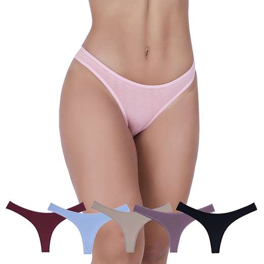 Image_Kit 5 Calcinhas Discreta Algodão Concept Lingerie Multicolorido
