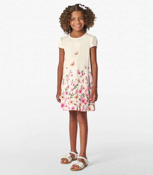 Vestido Infantil em Delicate Trick Nick Off White