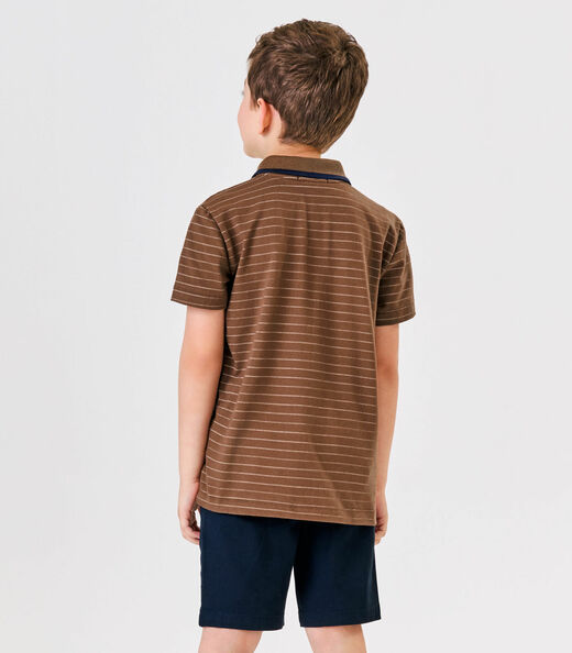 Conjunto Polo Com Bermuda Menino Trick Nick Marrom