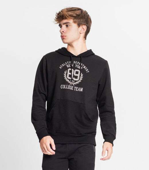 Blusão Com Capuz Juvenil Masculino Moletom Minty Preto