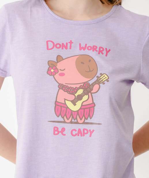 Pijama Feminino Capivara Roxo