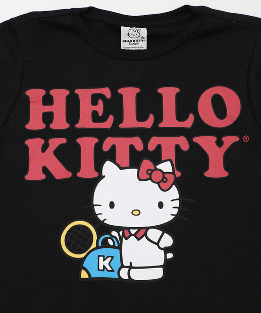 Blusão Moletom Juvenil Hello Kitty Preto Tam 4 a 10