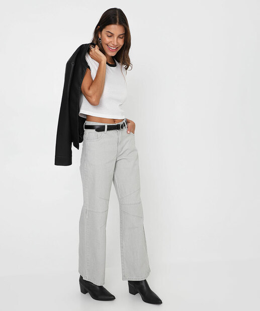 Blusa Cropped Feminina Canelada Marisa Off White