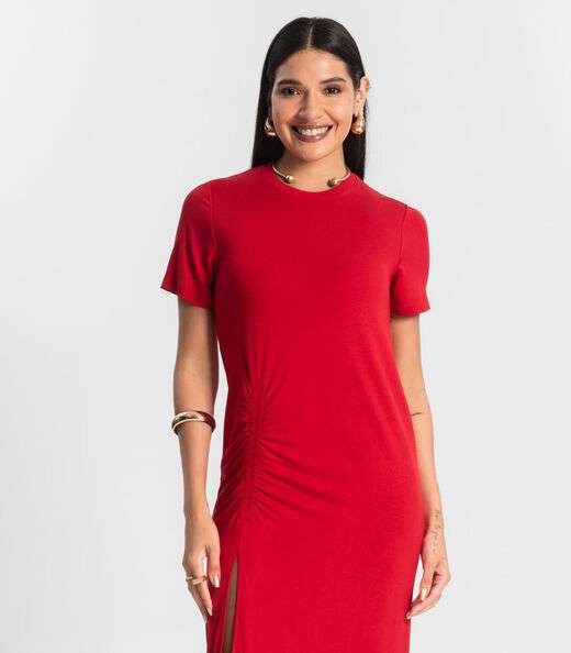 Vestido Feminino Molecotton Midi Rovitex Vermelho