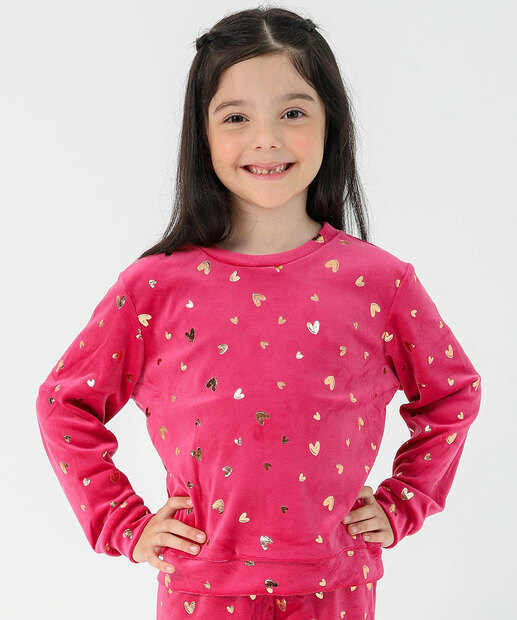 Conjunto Infantil Plush Marisa Tam 04 a 10  Rosa