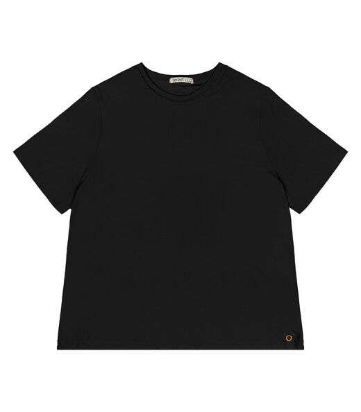 Image_Blusa Plus Size Feminina Manga Curta Secret Glam Preto