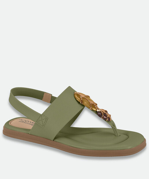 Image_Sandália Feminina Rasteira Pedras Sintéticas Modare Verde