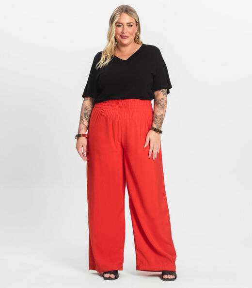 Image_Calça Pantalona Plus Size Secret Glam Laranja