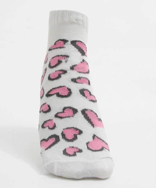 Kit 5 Pares Meias Cano Curto Feminina Estampadas Marisa