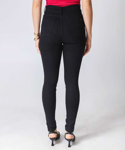 Calça Sarja Skinny Feminina Cinto Preto