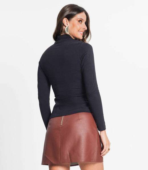 Blusa Feminina Gola Alta Rovitex Preto