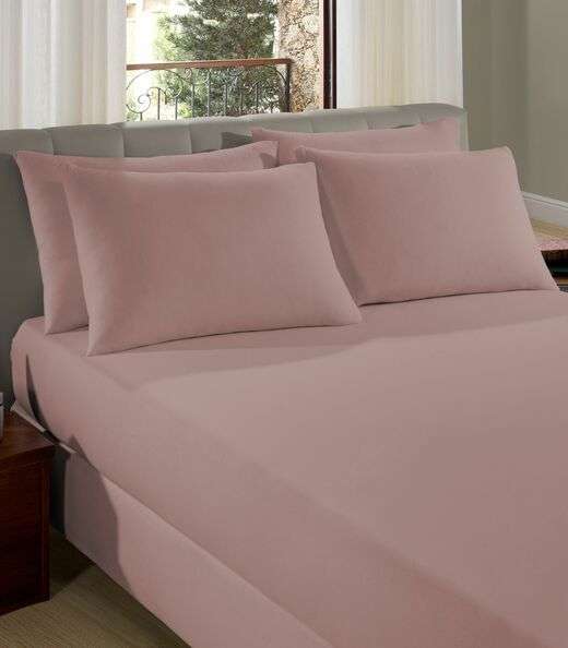 Image_Lençol Liso Solteiro Com Elástico Vivaldi Rosa