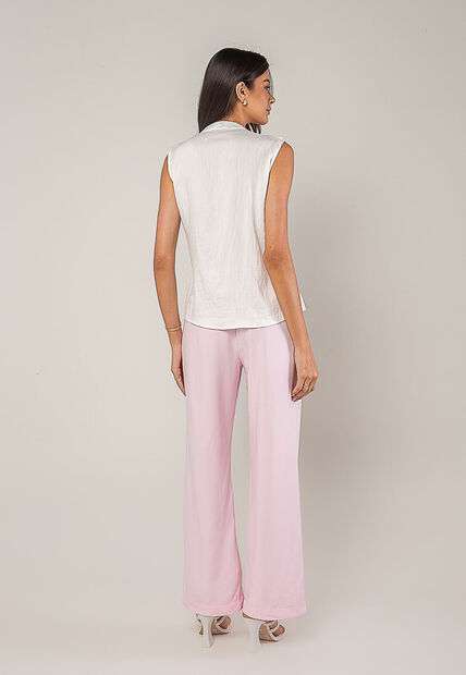 Regata Alfaiataria Com Babados Branco Salvatore