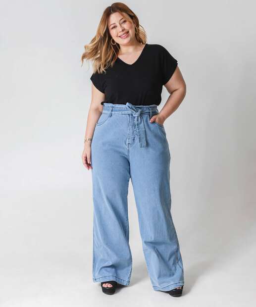 Image_Calça Plus Size Feminina Wide Leg Jeans Azul