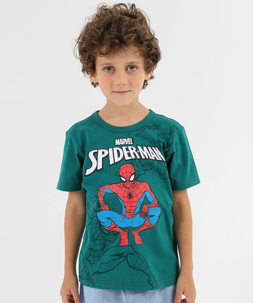 Image_Camiseta Infantil Homem-Aranha Marvel Verde Tam 4 a 10