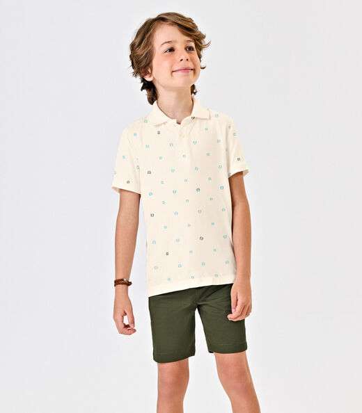 Image_Conjunto Infantil Polo Com Bermuda Trick Nick Bege